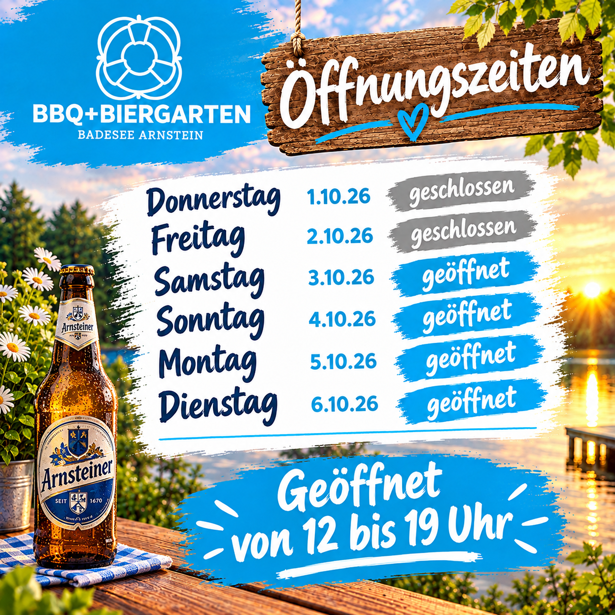 Öffnungszeiten Badesee