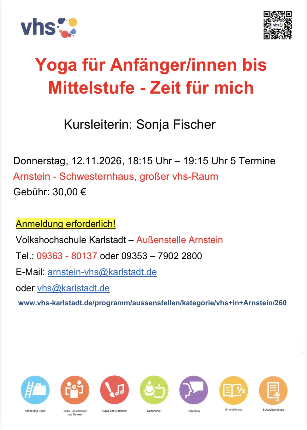 Anfänger Yoga Donnerstags 18:15-19:15 oder 19:30-20:30
