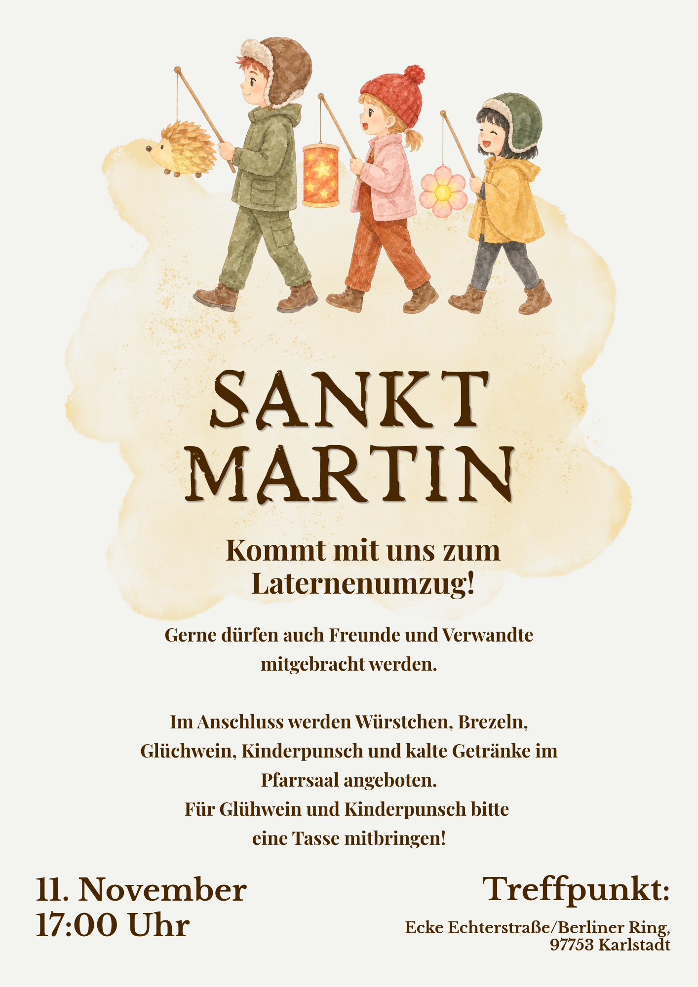 Einladung zum Martinszug des Kinderhaus Zur Heiligen Familie