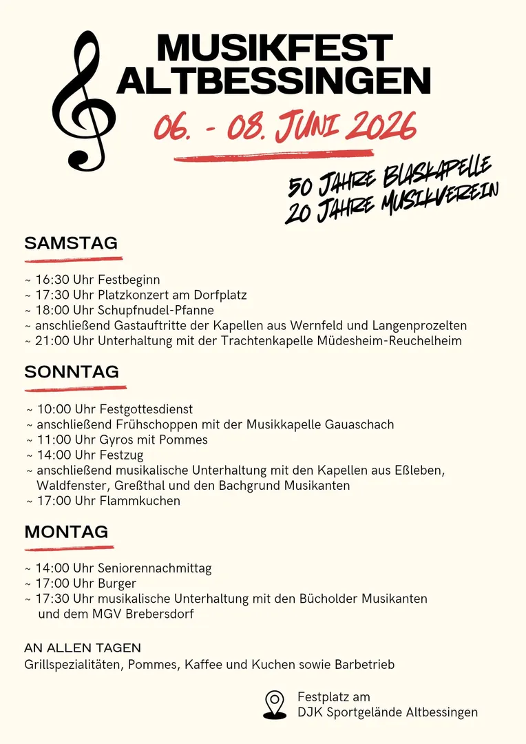 Jubiläumsfest 50 Jahre Blaskapelle Altbessingen 