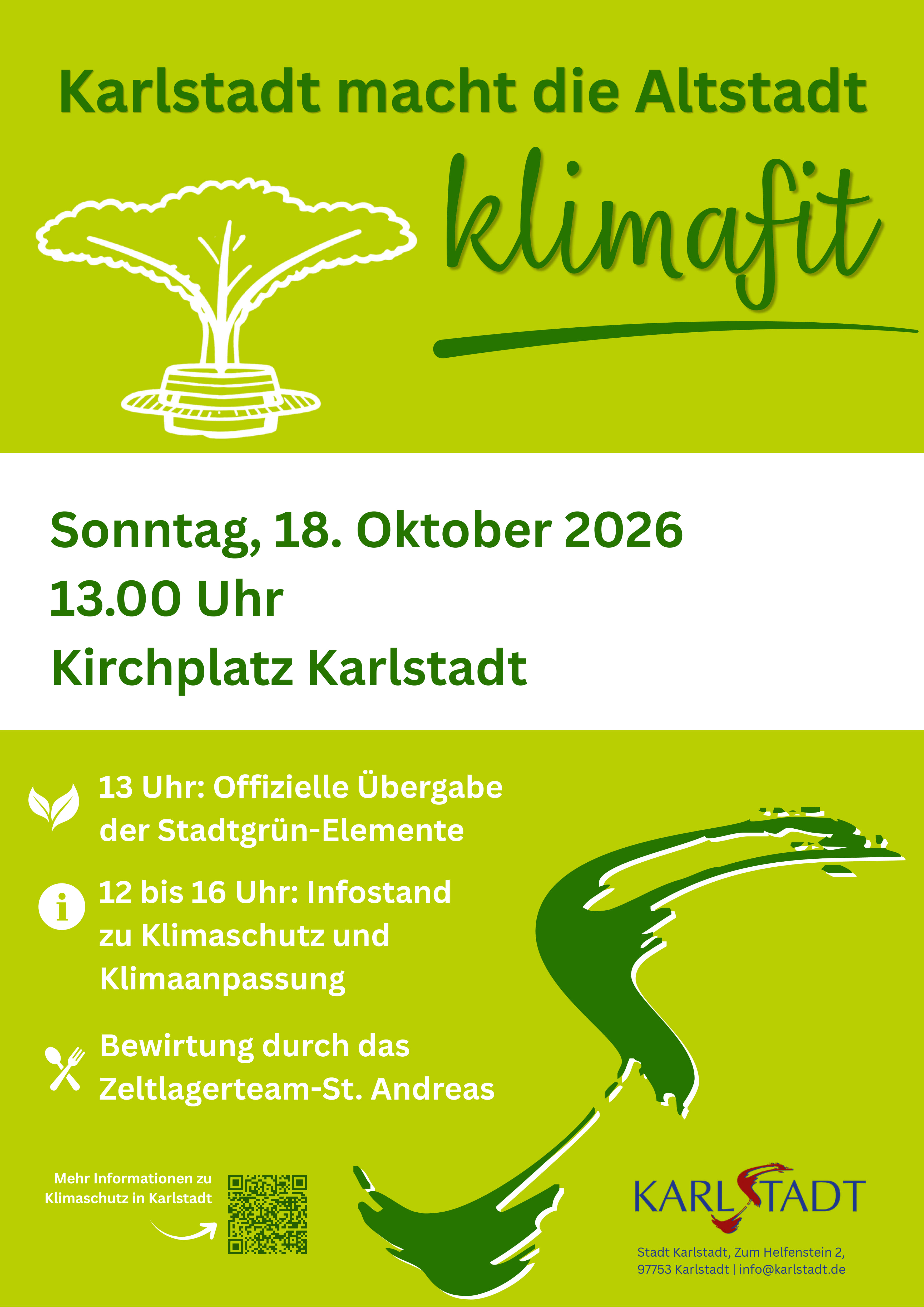 Karlstadt macht die Altstadt klimafit - Stadtbegrünung wird beim Oktobermarkt übergeben