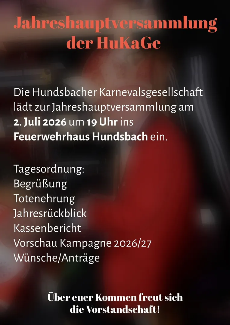 Jahreshauptversammlung der Hukake 2026