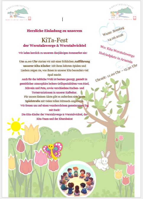 Einladung zum Sommerfest 