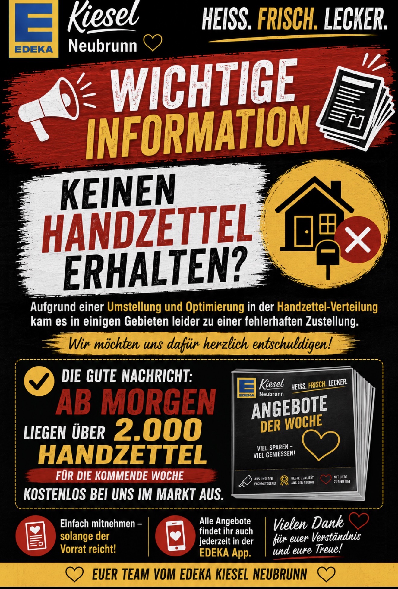 📢 WICHTIGE INFORMATION ZUR HANDZETTEL-VERTEILUNG