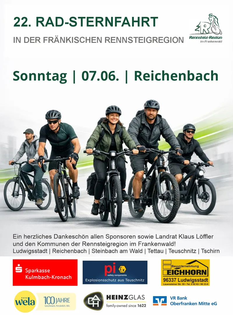 Rad-Sternfahrt in der Rennsteigregion