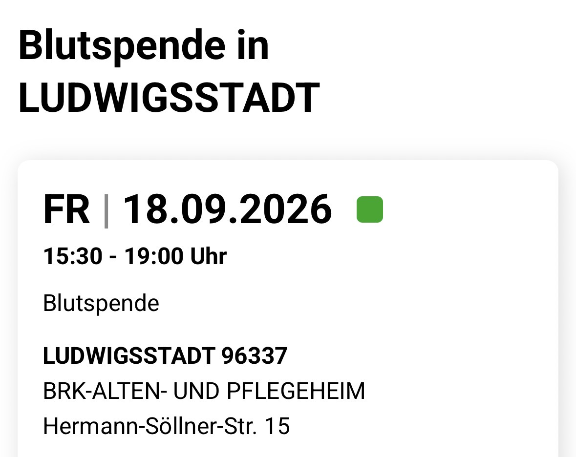 Blutspende in Ludwigsstadt 