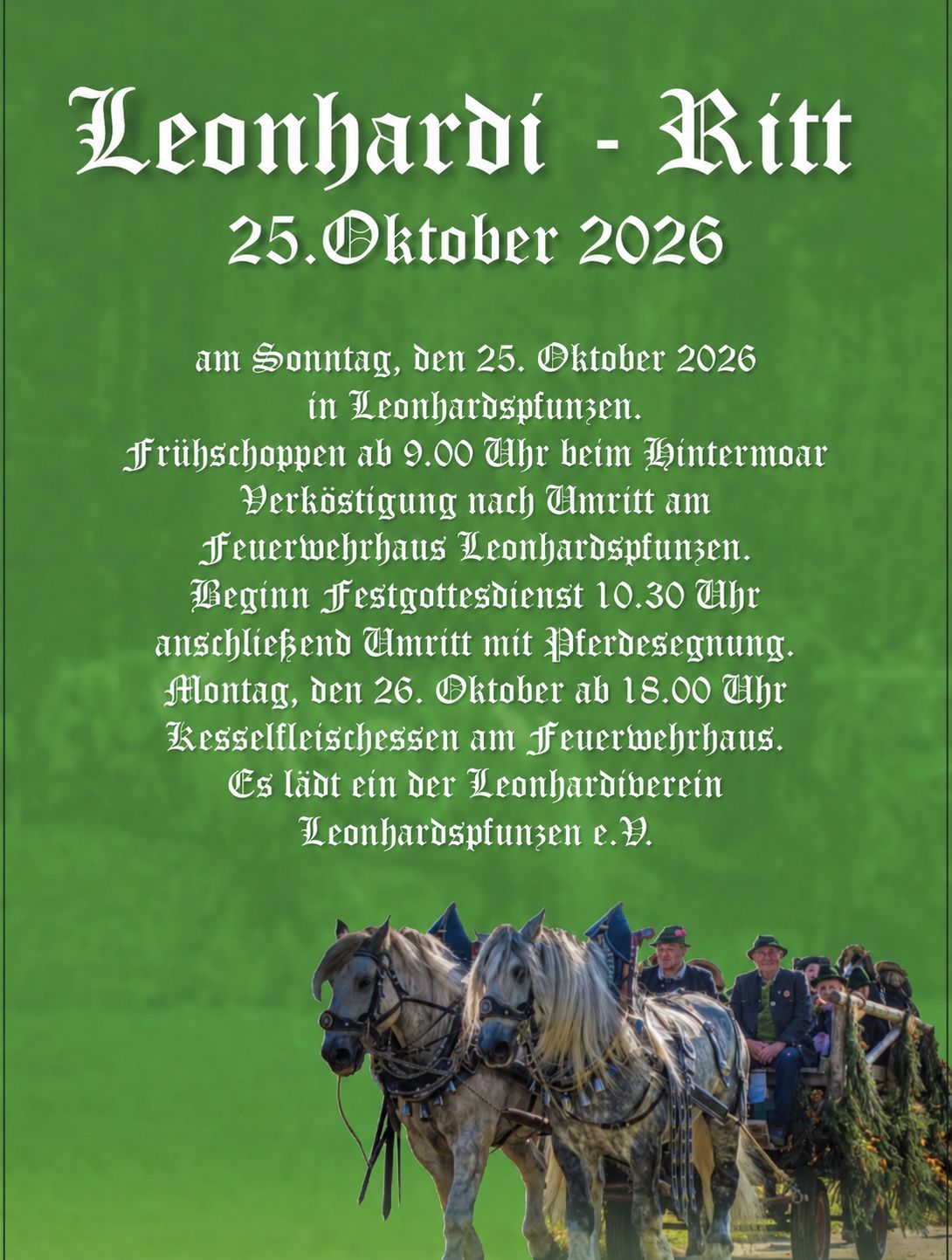 Leonhardspfunzen der traditionelle Leonhardiritt