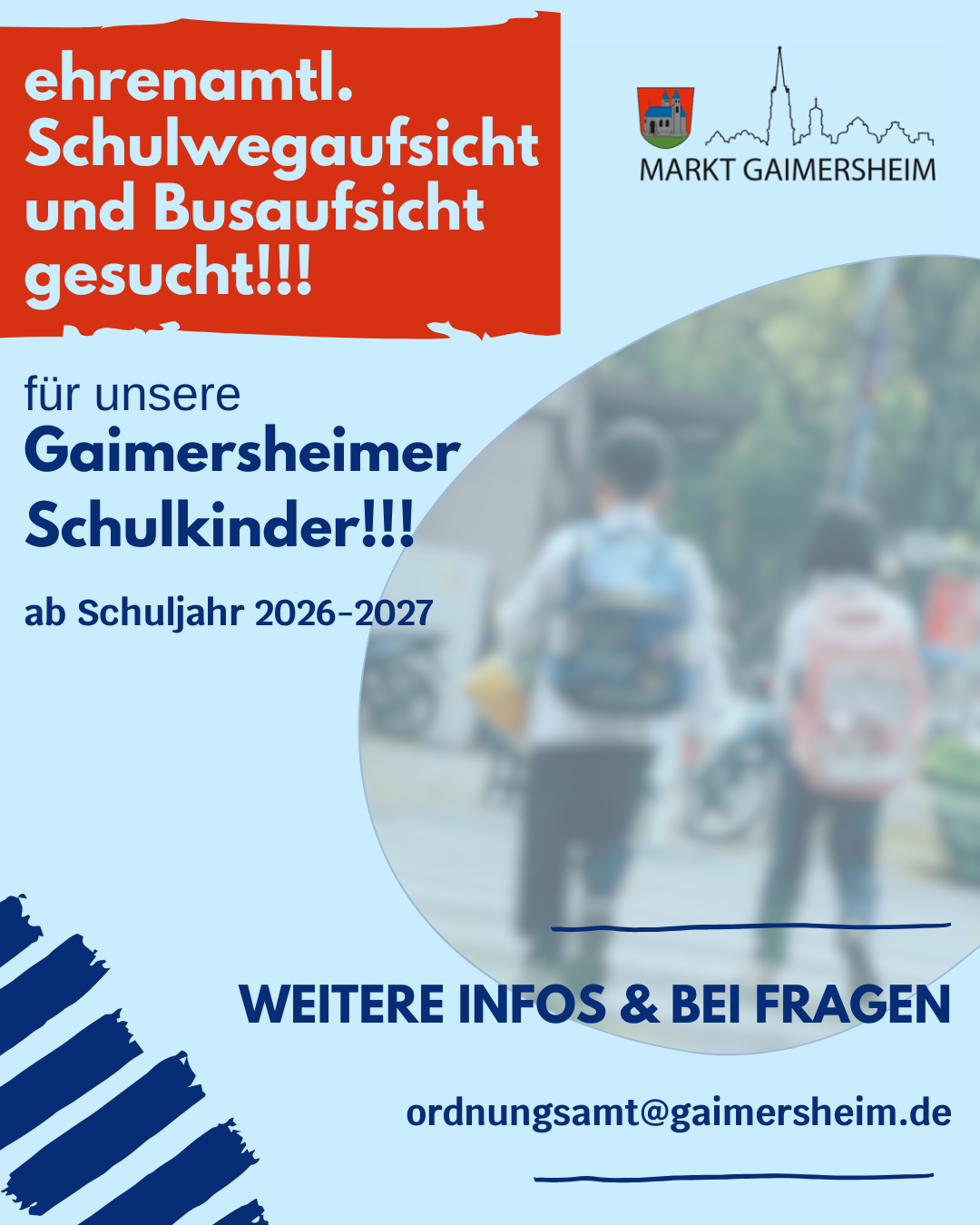 Ehrenamtl. Schulwegaufsicht und Busaufsicht gesucht!