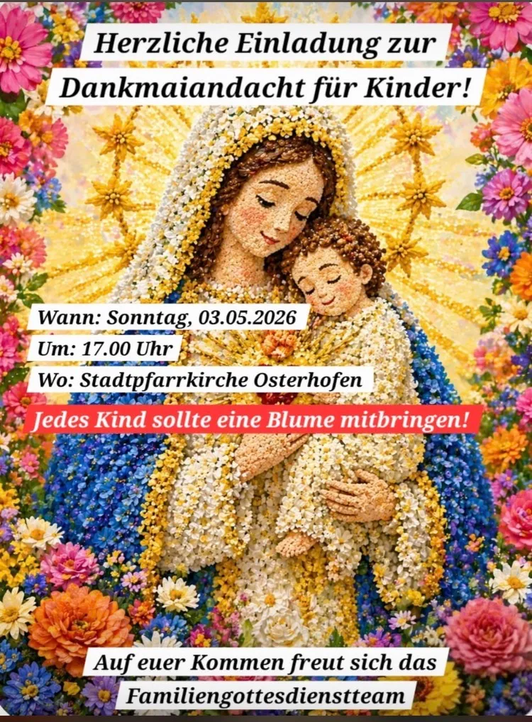Dankmaiandacht für Kinder