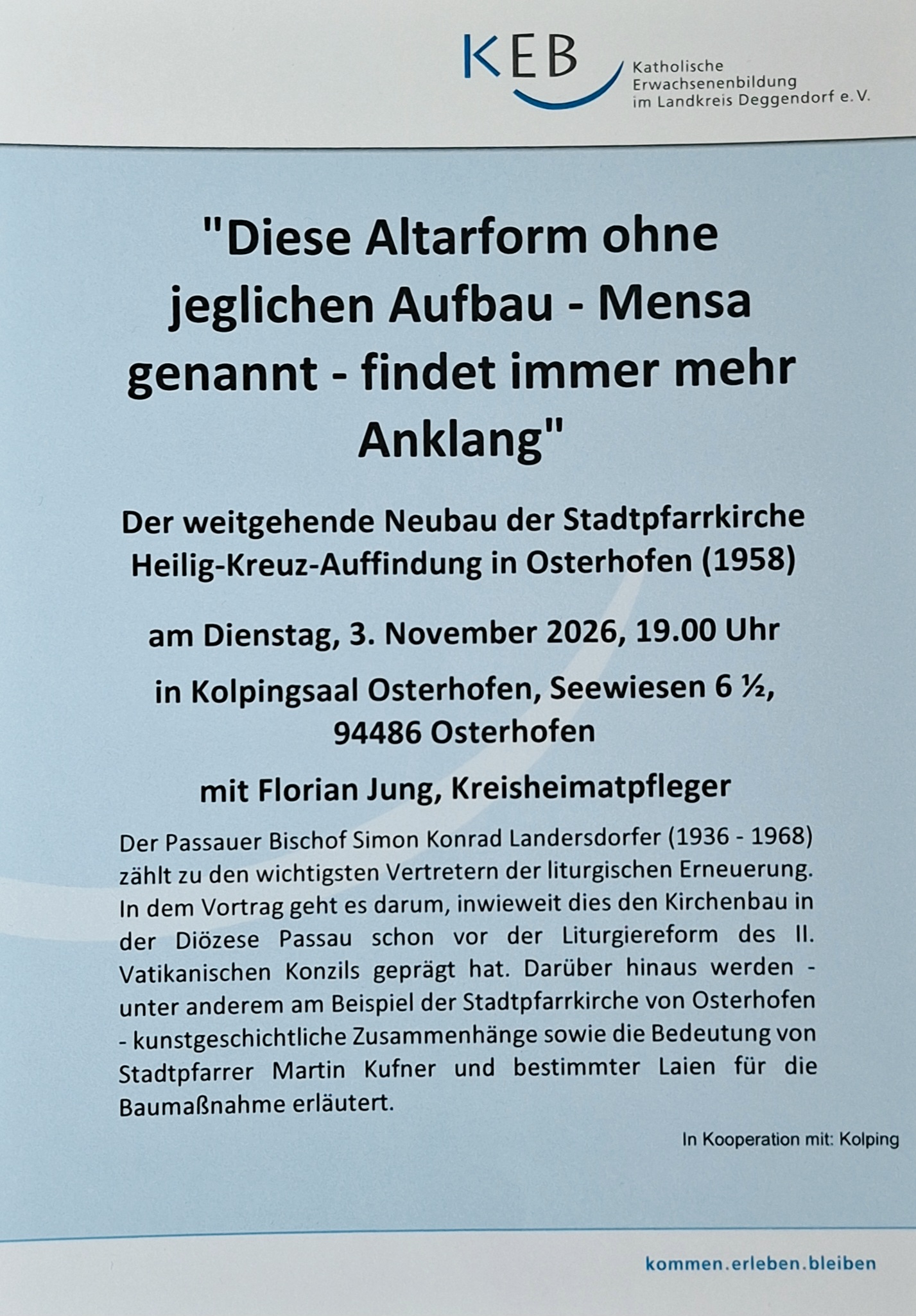 Vortrag mit Florian Jung, Kreisheimatpfleger 