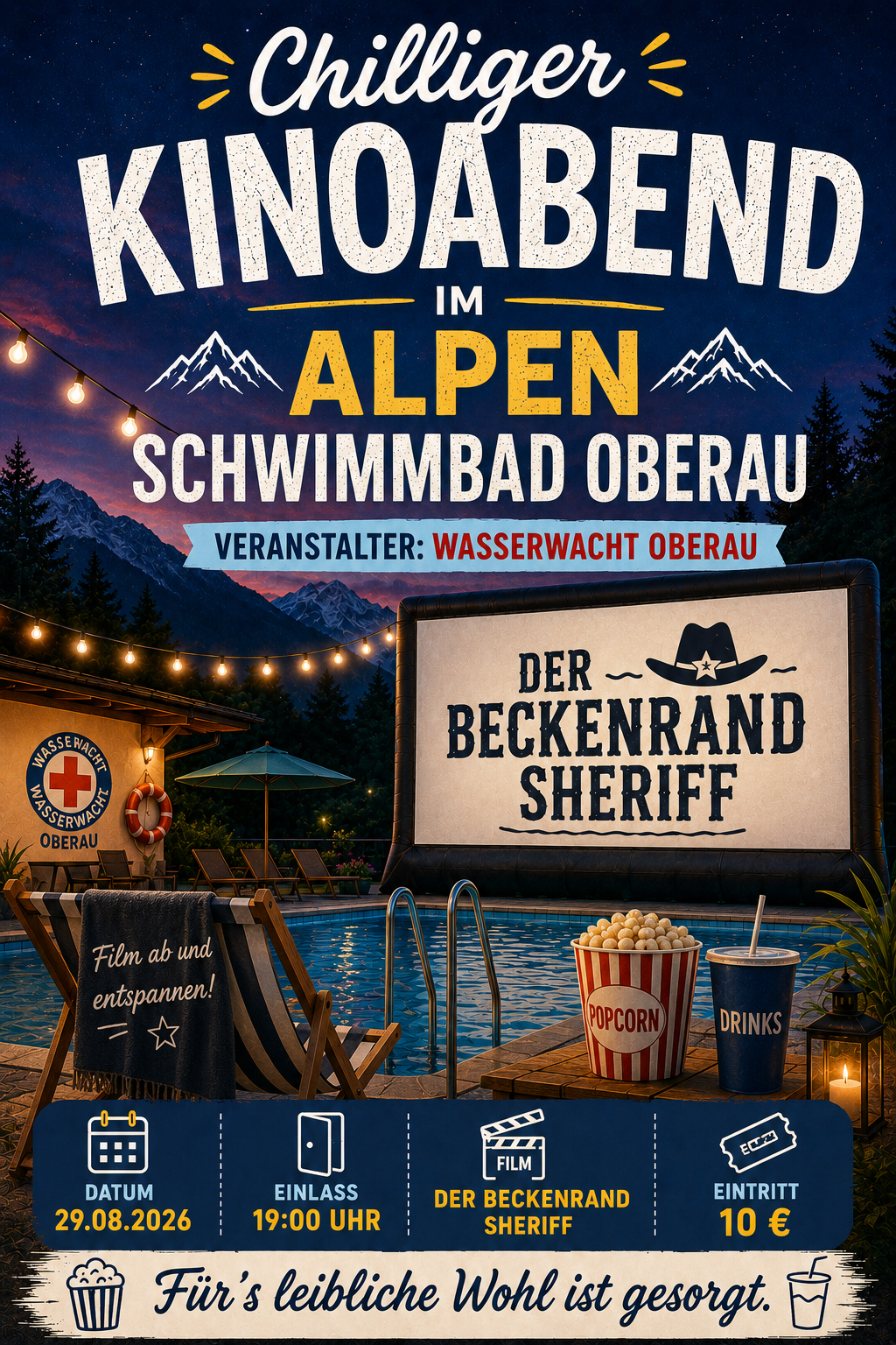 Kinoabend im Alpenschwimmbad Oberau