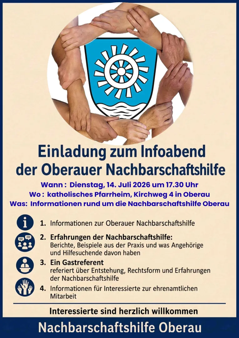 Infoabend Oberauer Nachbarschaftshilfe am 14. Juli 2026