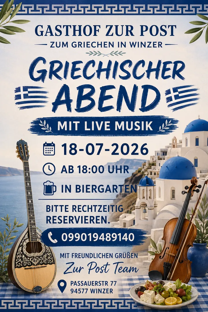 Griechiesche Abend Am 18-07-2026
