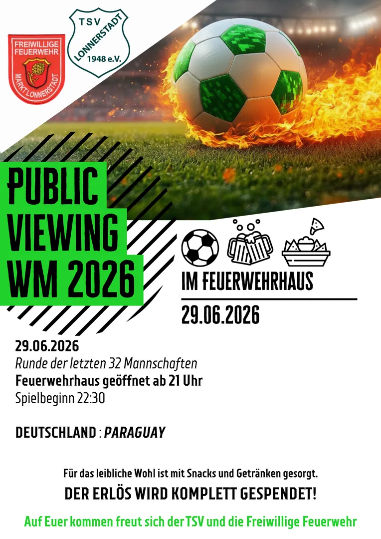Public Viewing auch HEUTE im Feuerwehrhaus