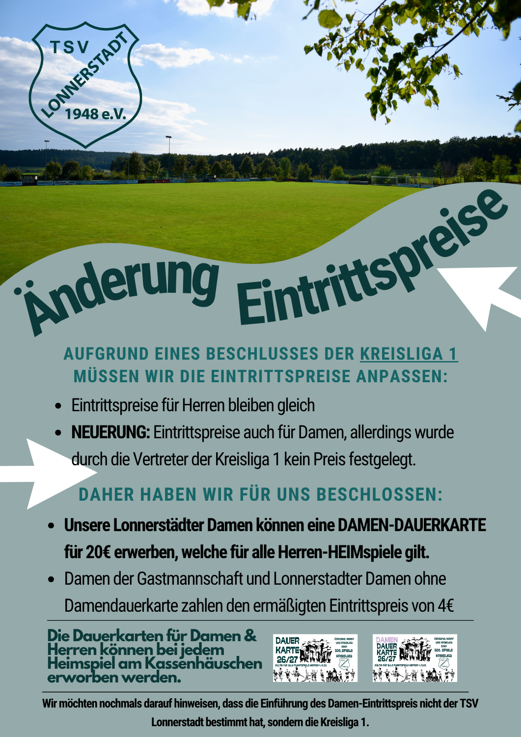 🚨 Wichtige Information zu den Eintrittspreisen 🚨