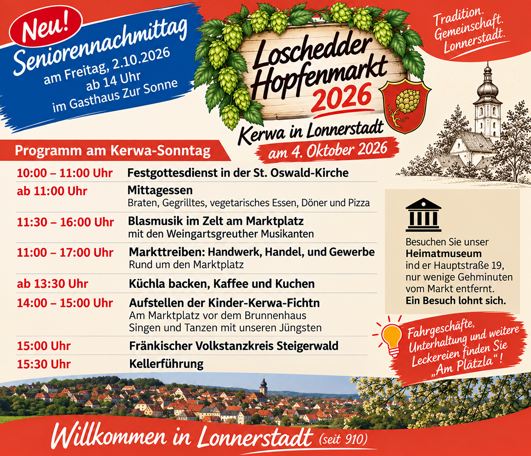 Herzliche Einladung zur Kirchweih in Lonnerstadt