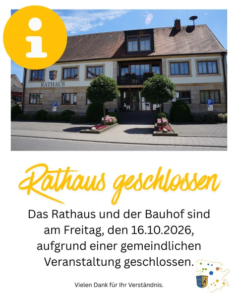 Rathaus am 16.10.2026 geschlossen