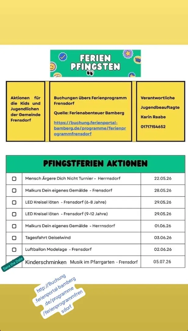 Ferienprogramm Pfingstferien