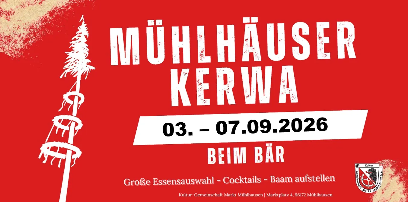 Kerwasbaam aufstellen zur Mühlhäuser Kerwa beim Bär