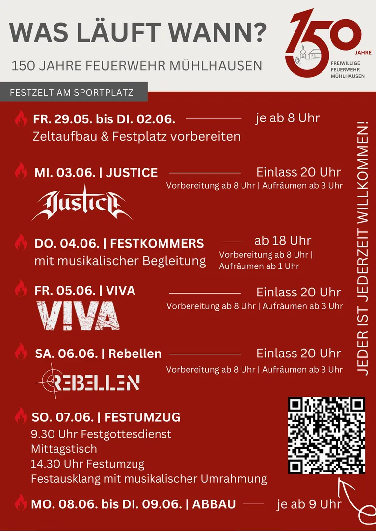 150-jähriges Jubiläum FF Mühlhausen 