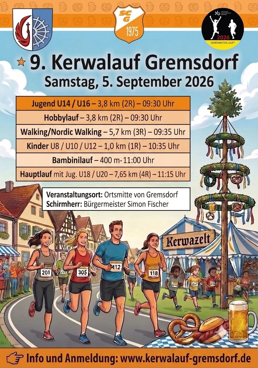 9. Gremsdorfer Kerwalauf am 5. September 2026