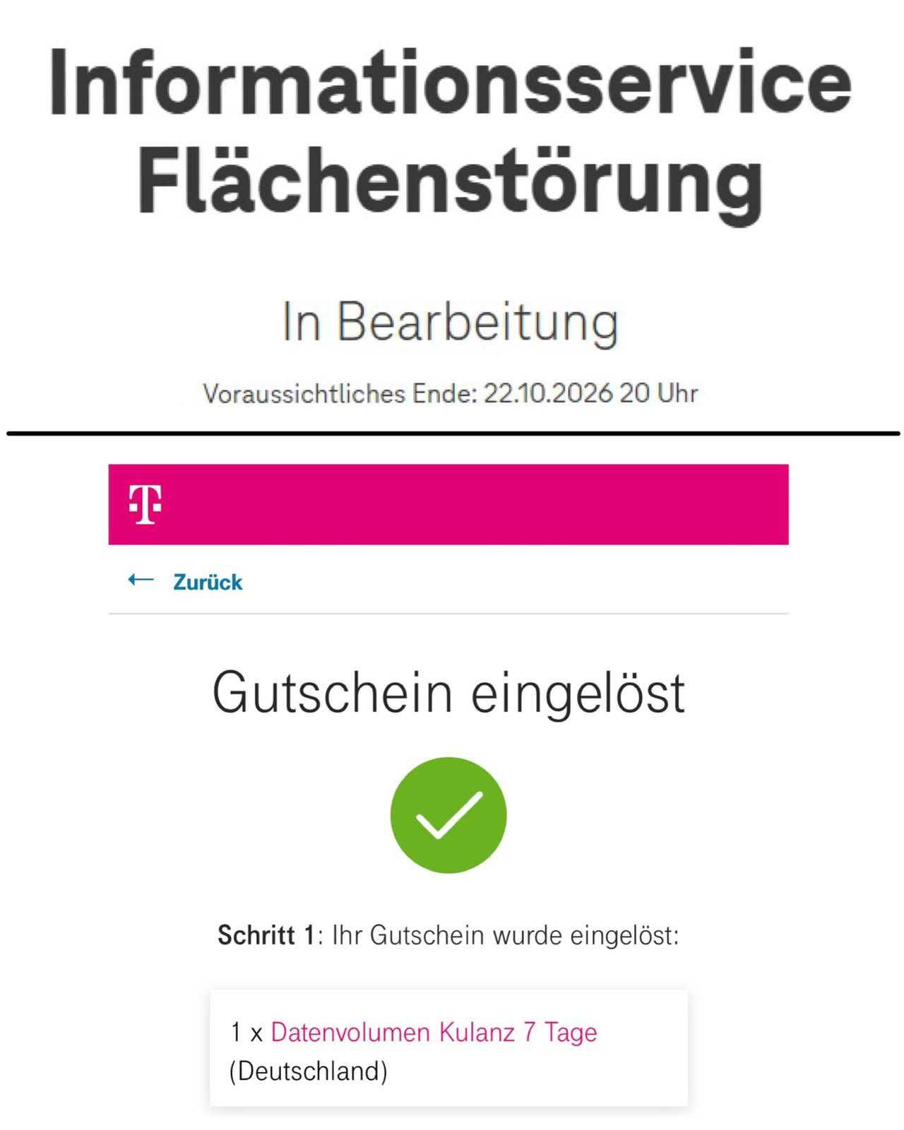 Flächenstörung Telefon/Internet