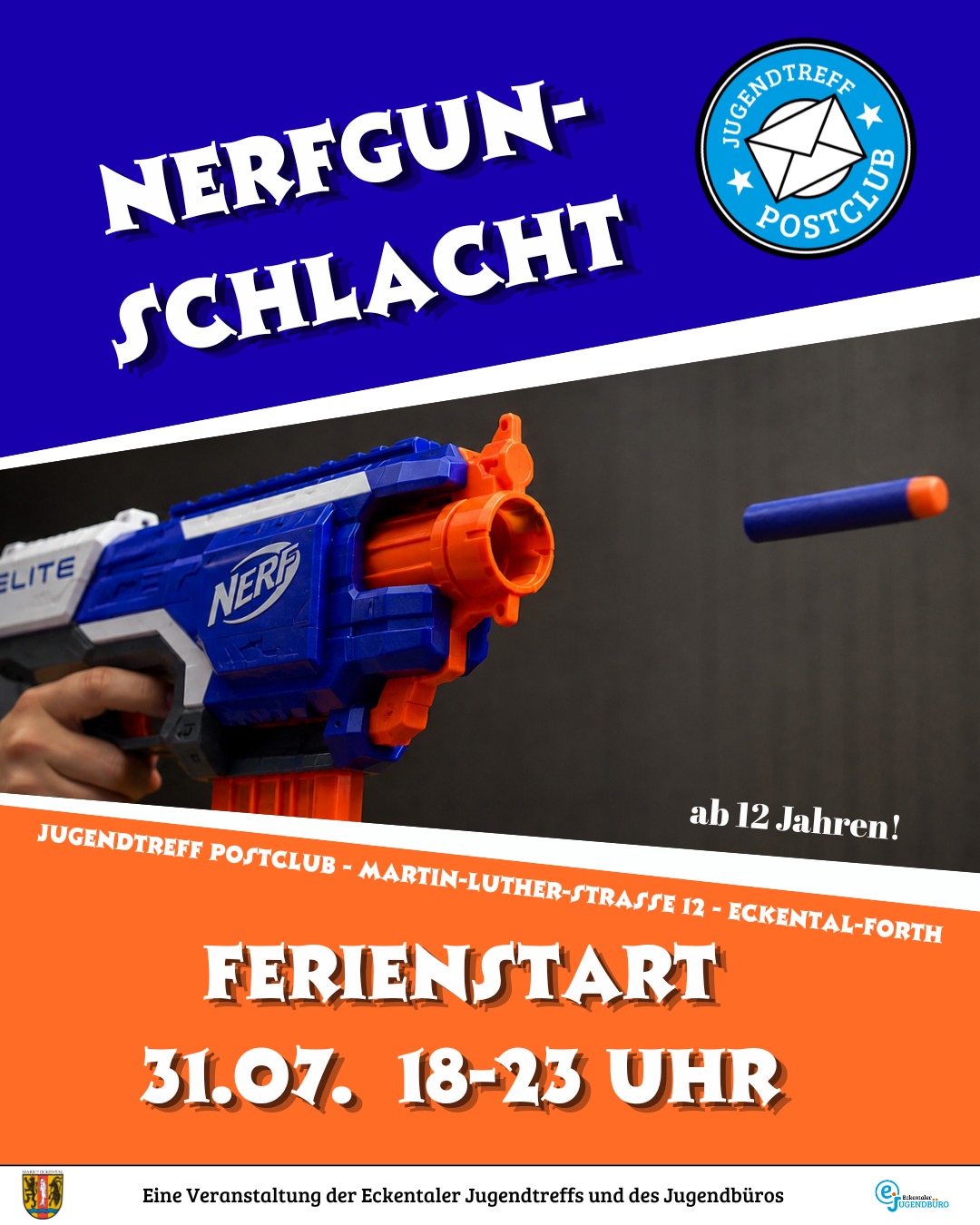 Nerfgun-Schlacht im Postclub zum Ferienstart!