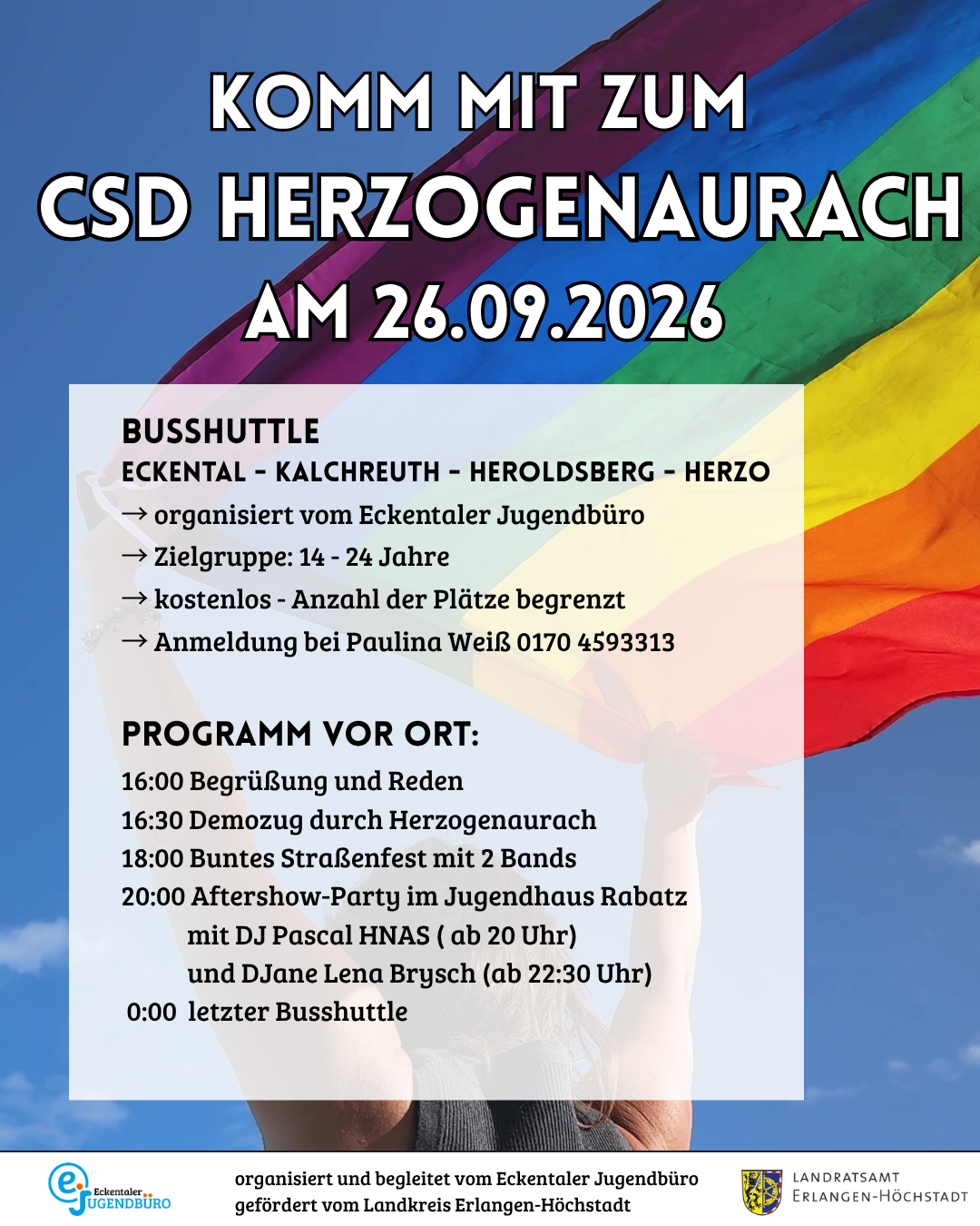 Busshuttle zum CSD Herzogenaurauch mit Aftershow-Party