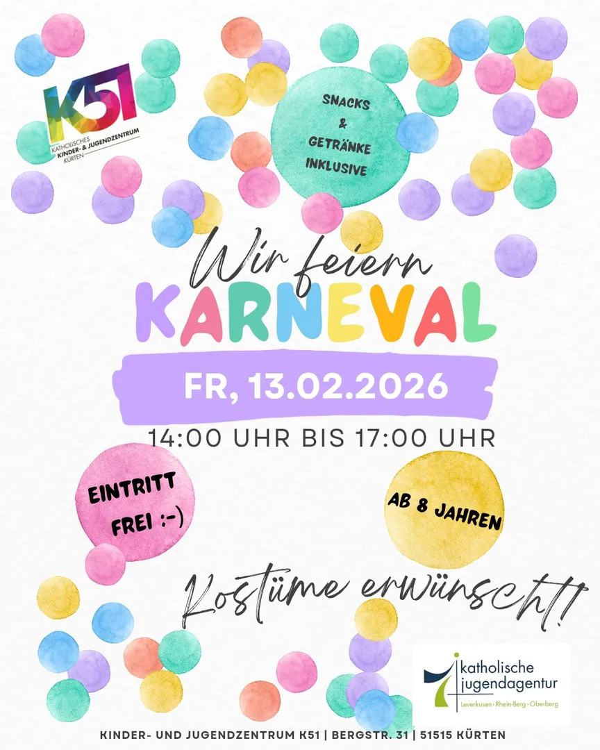 Karneval im K51 ab 8 Jahren