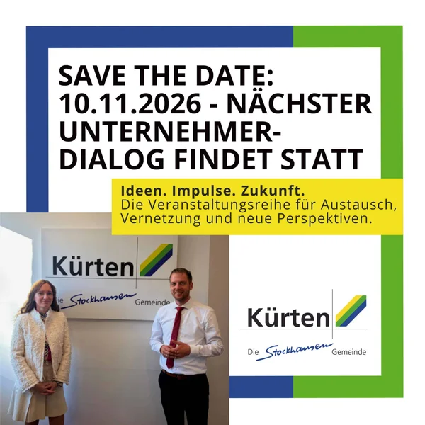 Der Termin für den nächsten Unternehmerdialog steht fest:  Dienstag, 10. November 2026 