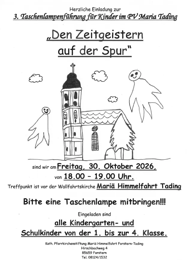 Taschenlampenführung für Kinder im Pfarrverband Maria Tading - 