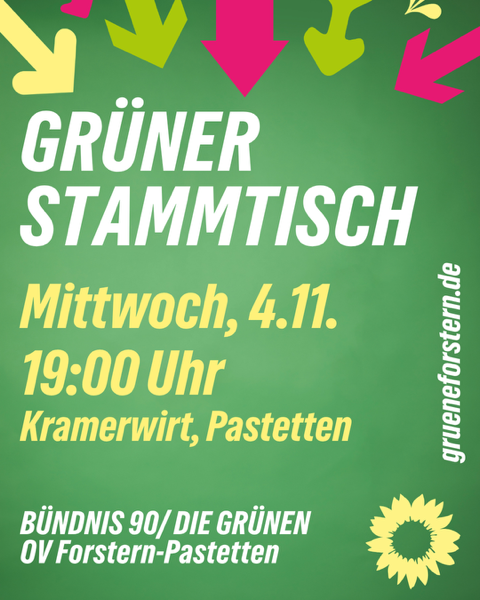 🌻Herzliche Einladung zum GRÜNEN Stammtisch 🌻