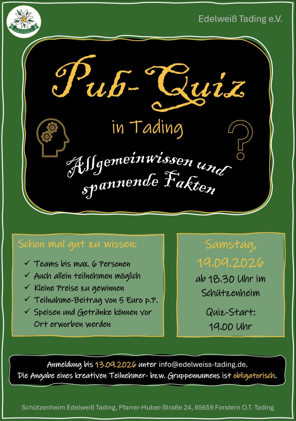 Pub-Quiz in Tading