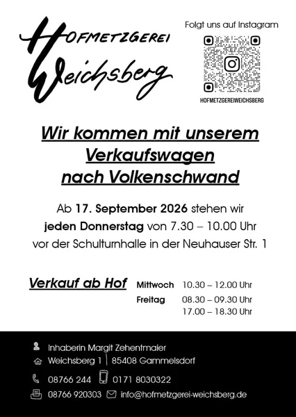 Verkaufswagen der Hofmetzgerei Weichsberg