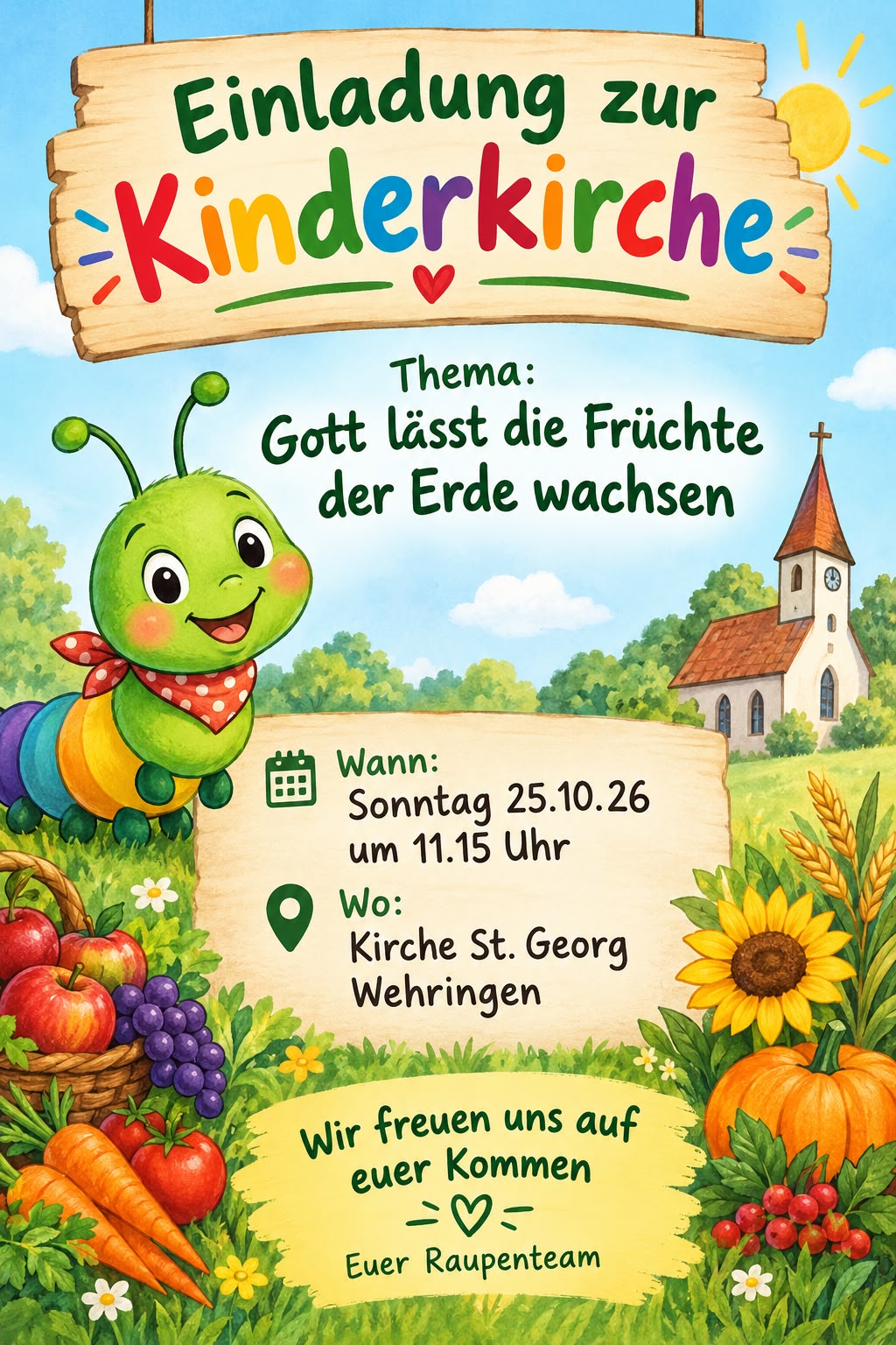 Einladung zur Kinderkirche am Sonntag, 25.10.26