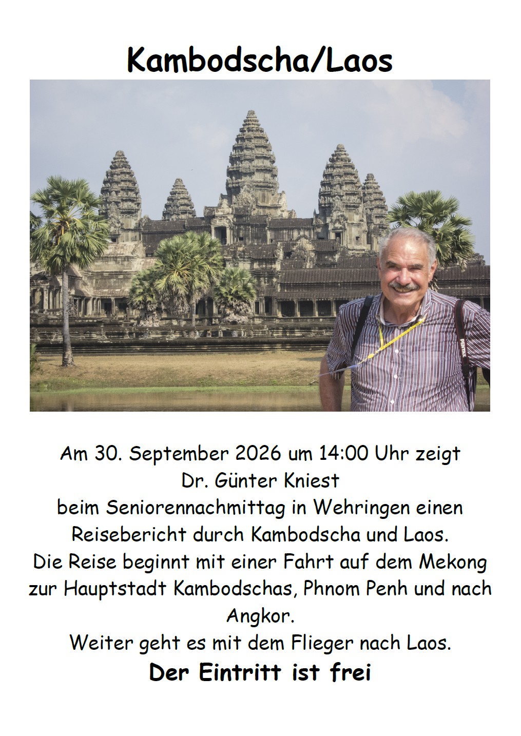 Senioren- und Generationentreff September mit Reisebericht zu Kambodscha und Laos