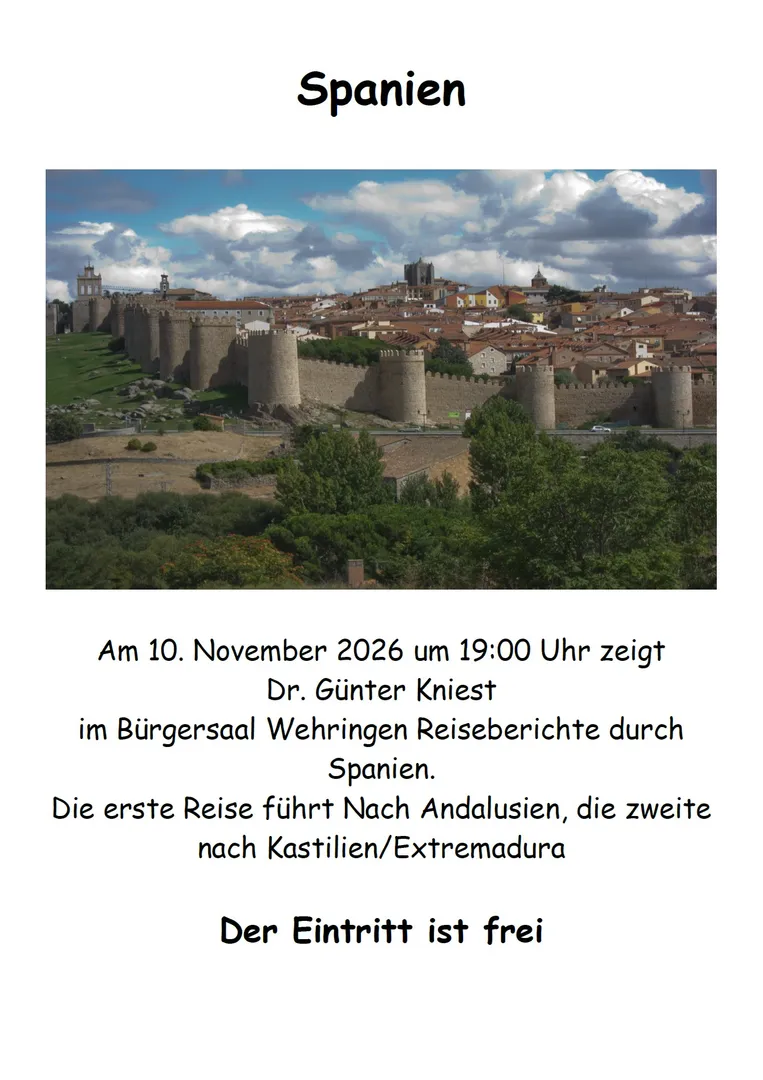 Reiseberichte durch Spanien im Bürgersaal Wehringen