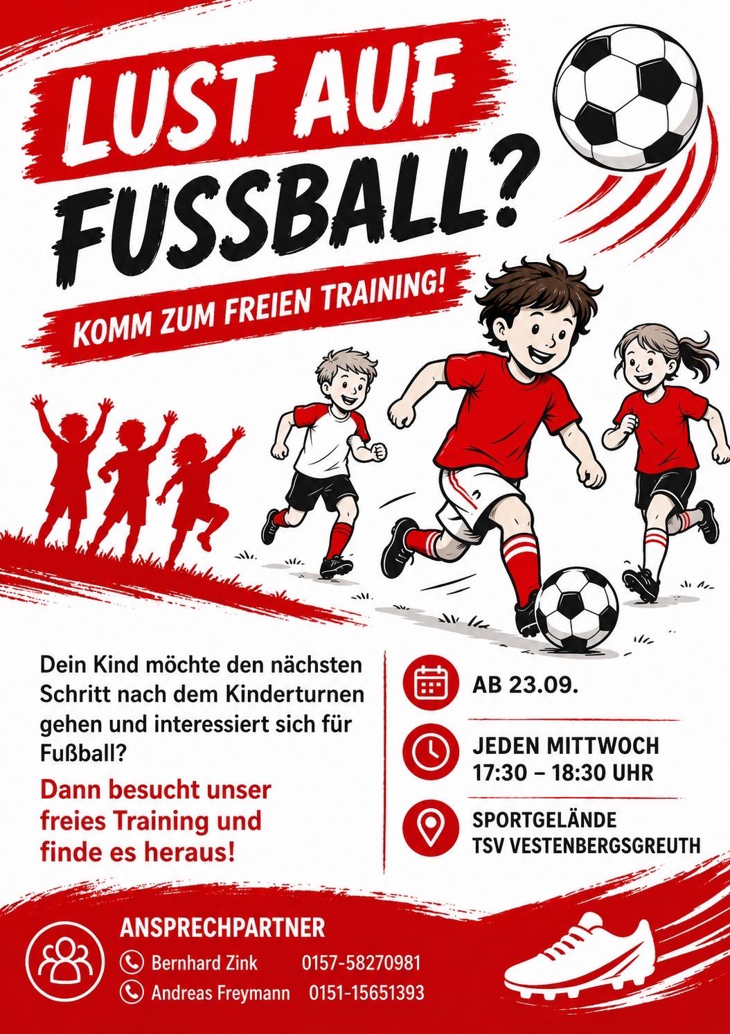 Lust auf Fußball? - komm zum freien Training