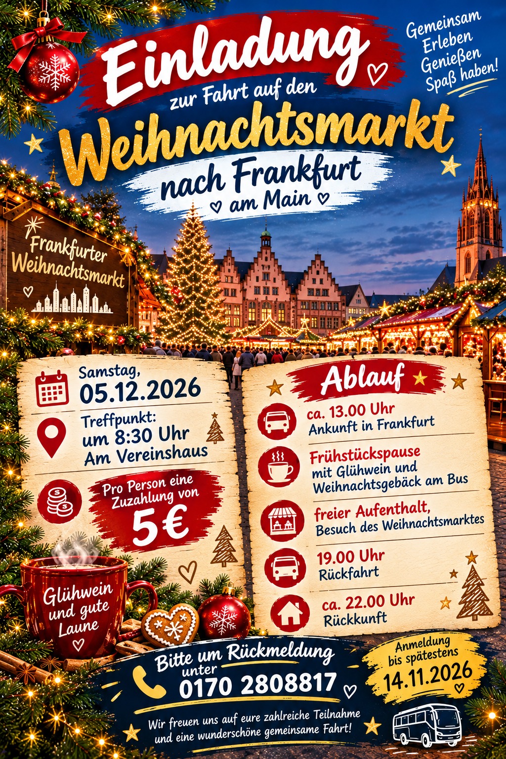 Weihnachtsmarktausflug nach Frankfurt/Main