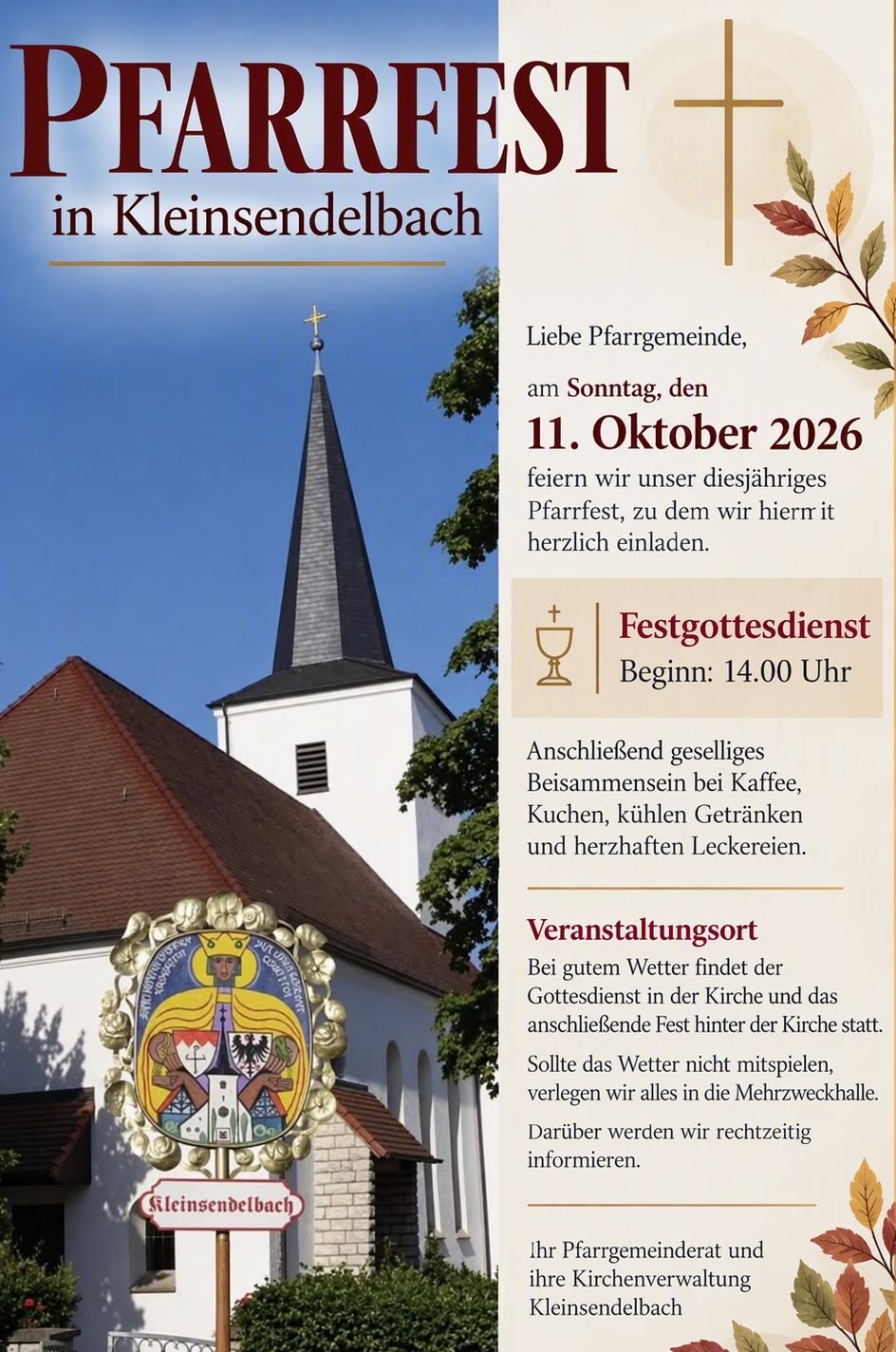 Pfarrfest am Sonntag, den 11. Oktober, um 14.00 Uhr