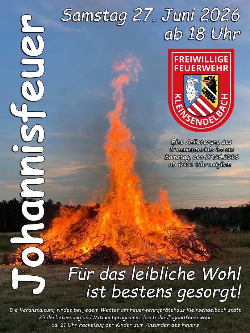 Johannisfeuer in Kleinsendelbach