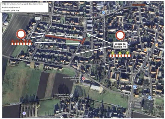 Bekanntmachung Vollsperrung Drosselweg, Dohlenstraße