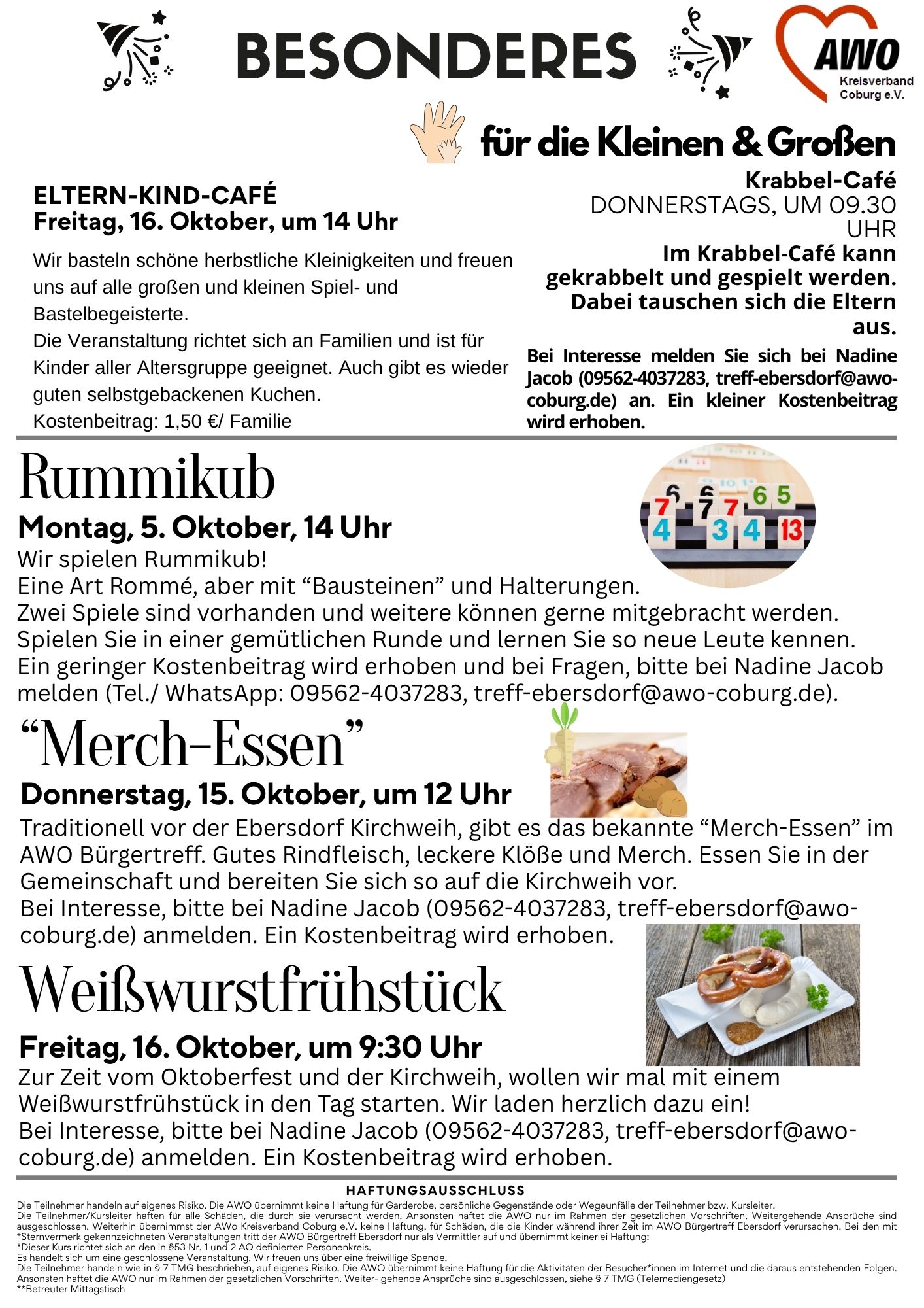 Veranstaltungen im AWO Bürgertreff - Wochenblattbeitrag