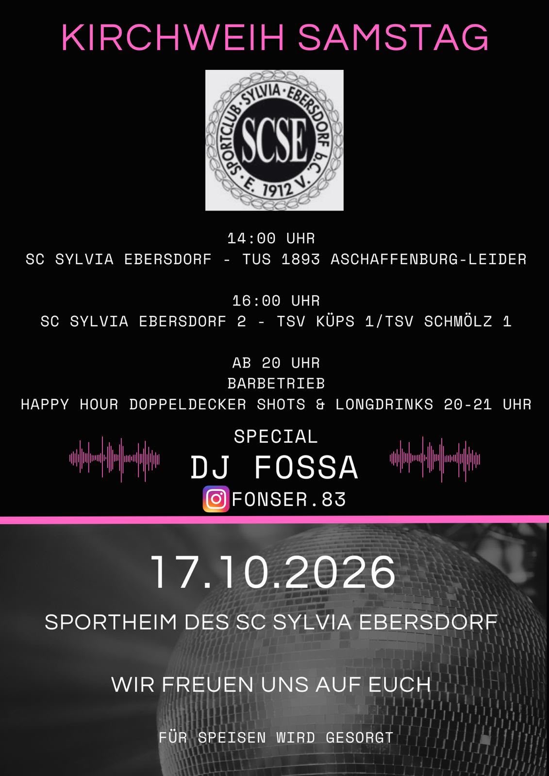 Kirchweih beim SC Sylvia Ebersdorf – Fußball und Party am Samstag