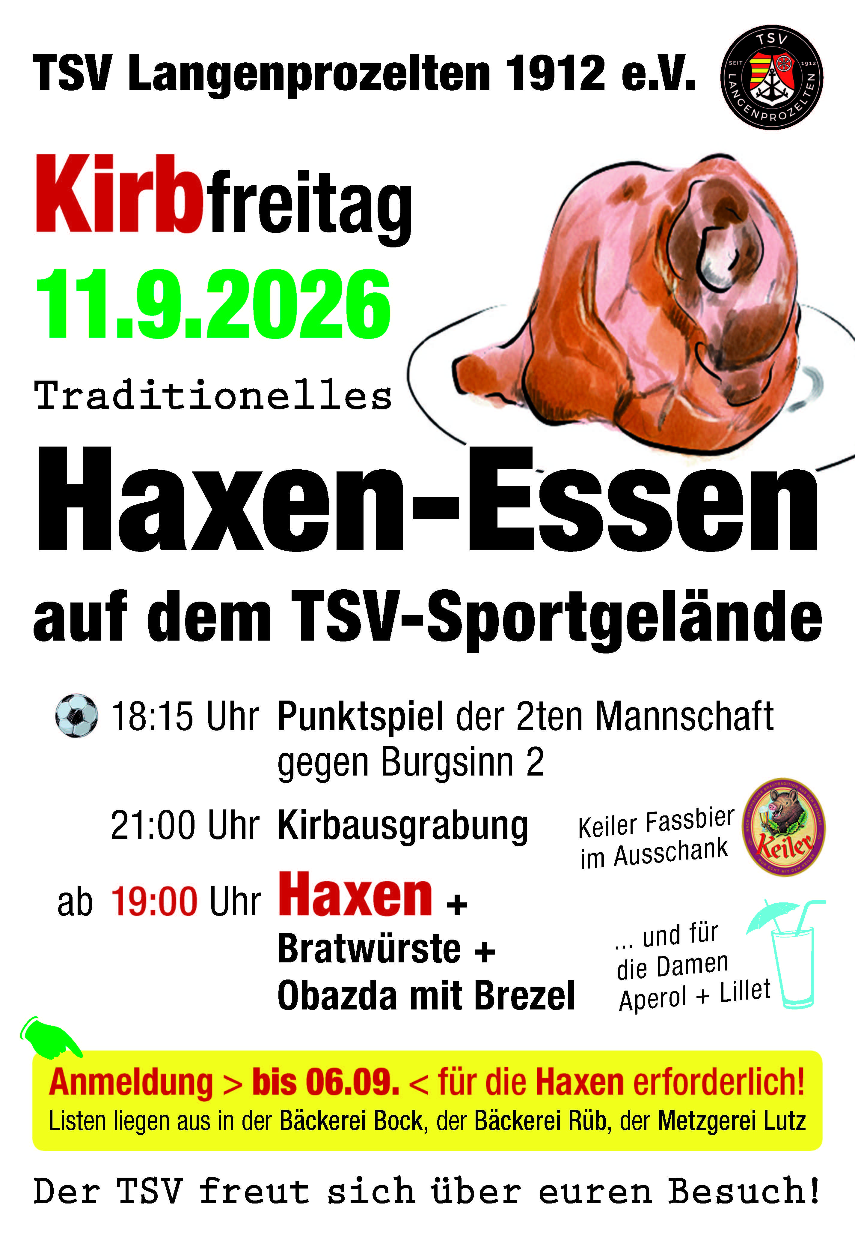 Haxenessen am Kirbfreitag