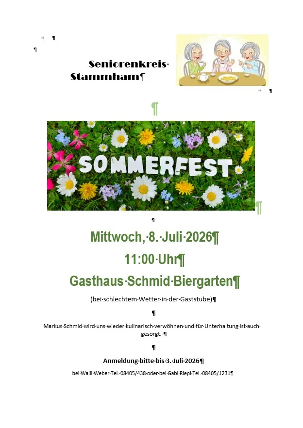 Sommerfest der Senioren