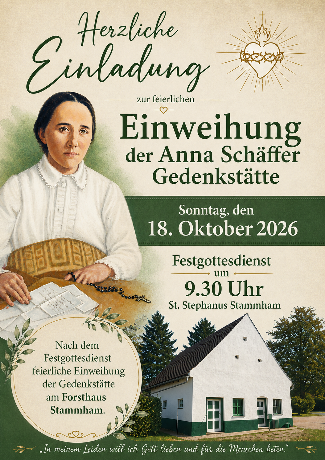 Feierlichen Einweihung der Anna Schäffer Gedenkstätte