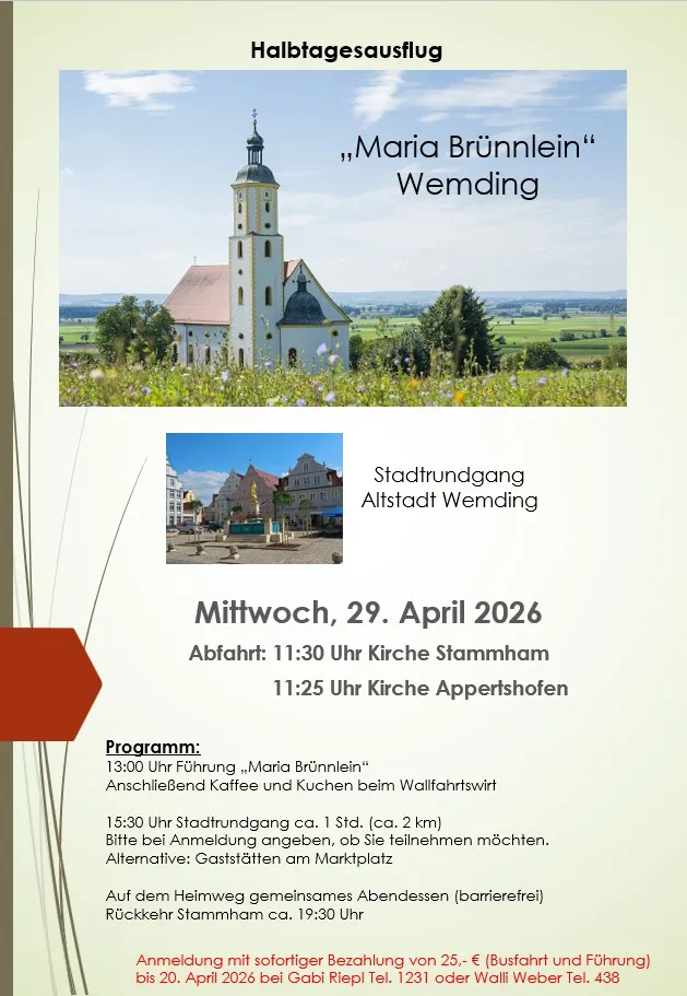 Mutter- und Vatertags-Halbtagesfahrt