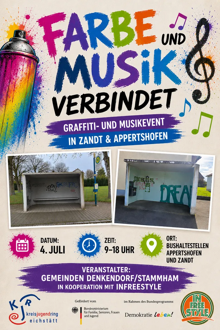 Graffiti - und Musikevent: Farbe und Musik verbindet 