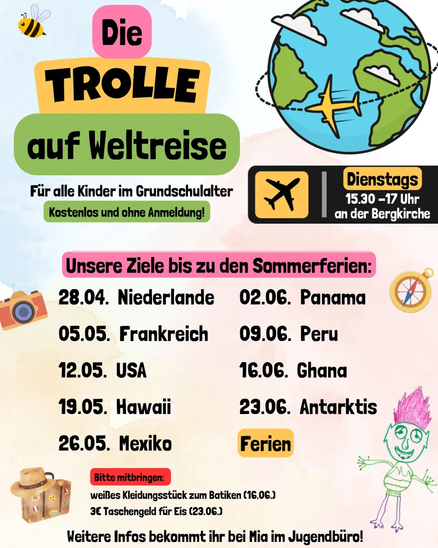 Kindergruppe Trolle auf Weltreise